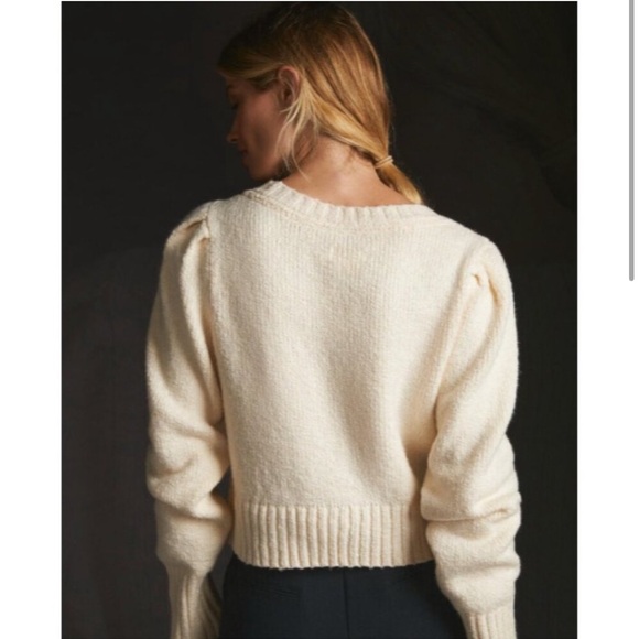 NWT Anthropologie Maeve Crewneck Puff Sleeve Sweater - Picture 2 of 2